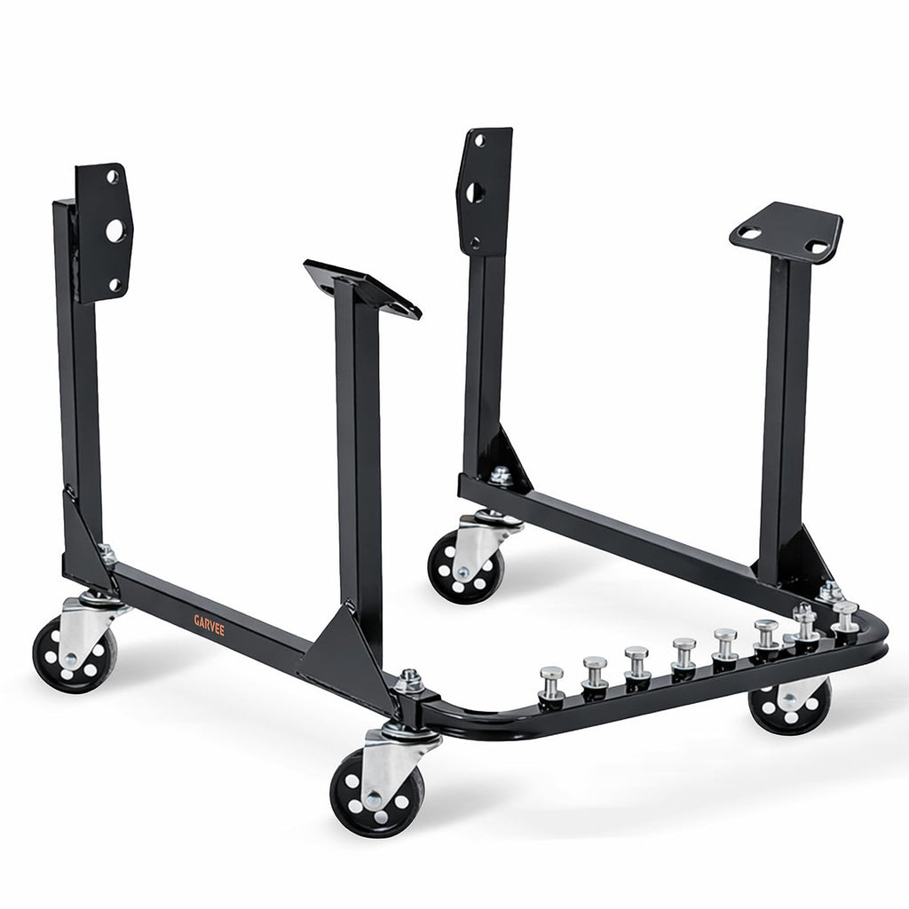 Garvee Engine Cradle with Wheels, 750 LBS Load Capacity Rolling Engine Stand with 4 Swivel Casters and 4 Hook Positions, Engine Cradle Rolling Stand for Chevy Small Block and Big Block