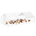 Garvee Heavy-Duty Walk-In Metal Chicken Coop for Backyard & Farm – Double Lockable Doors, Galvanized Frame, Waterproof UV-Resistant Cover, Peaked Roof, Large Poultry Hen House, 9.8' W x 19.7' L x 6.6' H