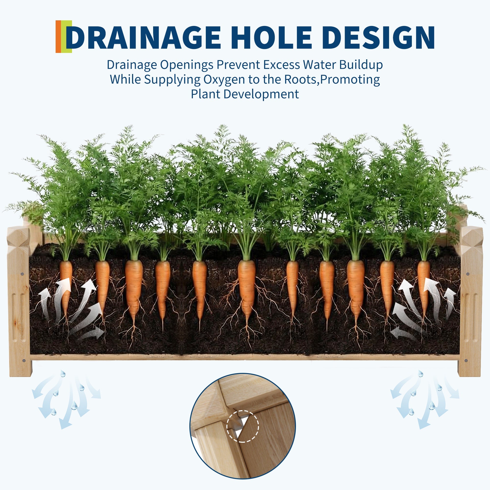 Garvee 43" x 15" x 13" Sturdy Fir Wood Raised Garden Bed – Large Rectangular Outdoor Planter Box for Vegetables, Herbs, Flowers – Easy Tool-Included Assembly, Ideal for Patio, Balcony, Backyard, Yellow