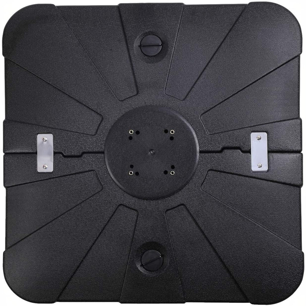 Garvee 130L Outdoor Patio Umbrella Base with Wheels, HDPE Sand & Water Filled Umbrella Stand, Stable Square Base for Garden, Patio & Deck, Black