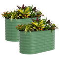 Garvee 2 Pack 4' X 2' X 2' Rust-Resistant Galvanized Steel Raised Garden Beds – Durable Outdoor Planter Boxes, Easy Assembly, for Vegetables, Flowers & Herbs – Green, Upgraded with Anti-Cutting Strips