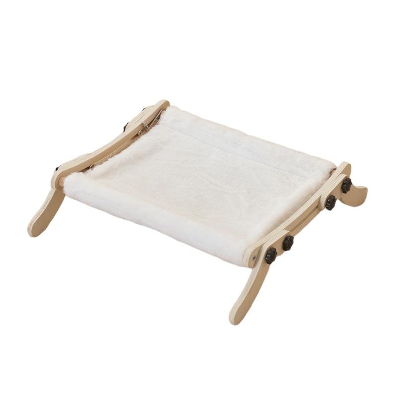 Garvee Cat Window Perch, Cat Radiator Bed Hammock, Holds Up to 18kg Wooden Seat Cats Bed, No-Screw Adjustable and Suction Cups, for Windowsill, Bedside, Radiator, Easy Assembly