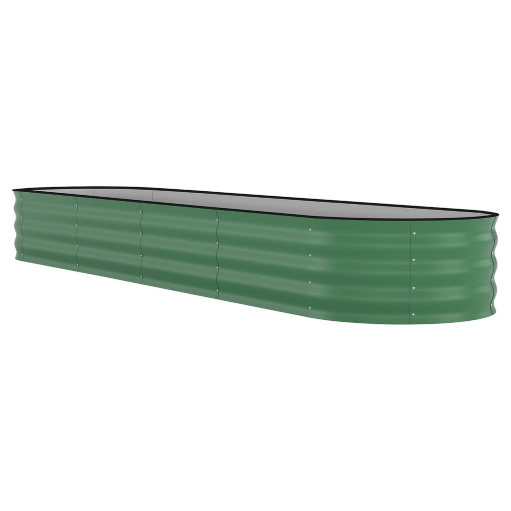 Garvee 8 x 2 x 1.5 ft Galvanized Raised Garden Bed, Outdoor Metal Planter Box with Open Bottom, Rust-Resistant Steel for Vegetables, Herbs & Flowers, Green