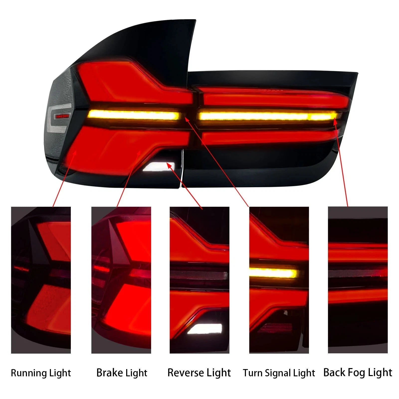 Garvee 2X LED Tail Lights Rear Turn Signal Lamps For BMW X5 E70 2007-2013 Left & Right