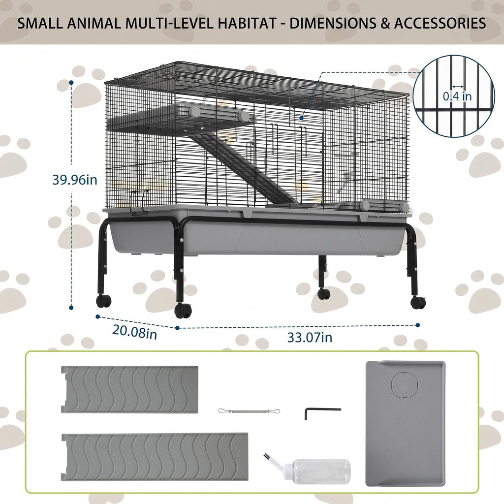 Garvee Flight Cages for Parakeets Small Birds Budgies Finches Canaries Lovebirds Sun Conures Parrots Bird Cage w/Rolling Stand, Black