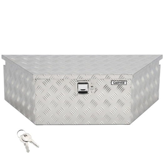 Garvee 39"x16"x12" Heavy Duty Trailer Tongue Box Steel Tool Chest with Lock & Keys, Weather-Resistant, High-Capacity Storage, Silver, for Utility Trailers & Trucks, Silver