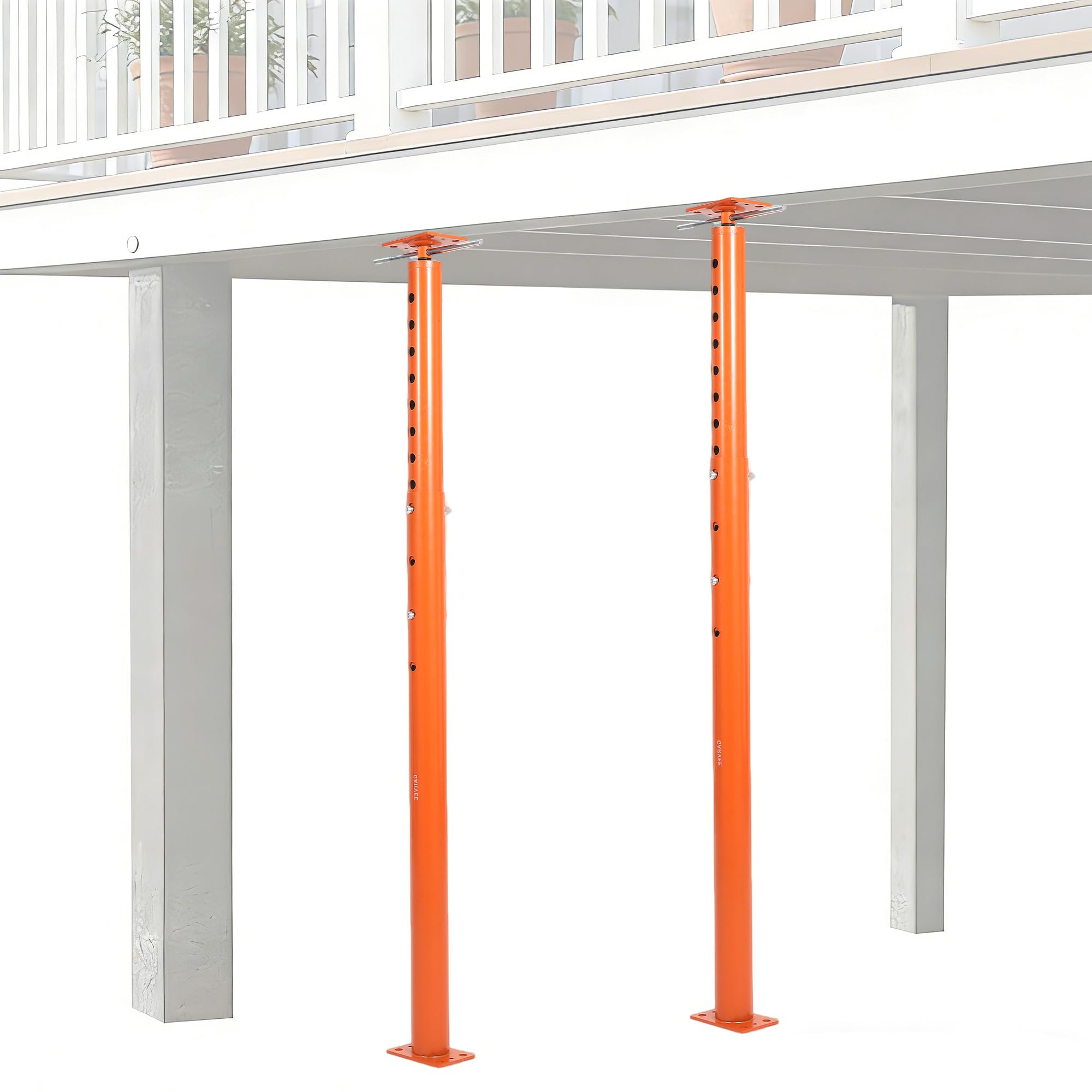 Garvee 2 Pack House Floor Jack for Leveling, 53"-93" Height Range, 18000 LBS Lifting Joist Beam Basement Jacks, Adjustable Jack Post, House Jacks for Lifting