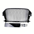 Garvee Glossy Black ABS Central Grille for Audi Q3 2012-2015 – Protective Mesh Guard – Modified GZ.A AD-LK Q3/RS-61 – Without Logo – 1 Set – Color: Glossy Black