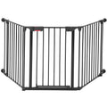 Garvee Adjustable Metal Pet Safety Gate, 3-Panel 29" High Collapsible Playpen with Lockable Door, Portable Indoor/Outdoor Barrier for Stairs, Doorways, RV, Camping, Yard, Garden, Black, 3PCS