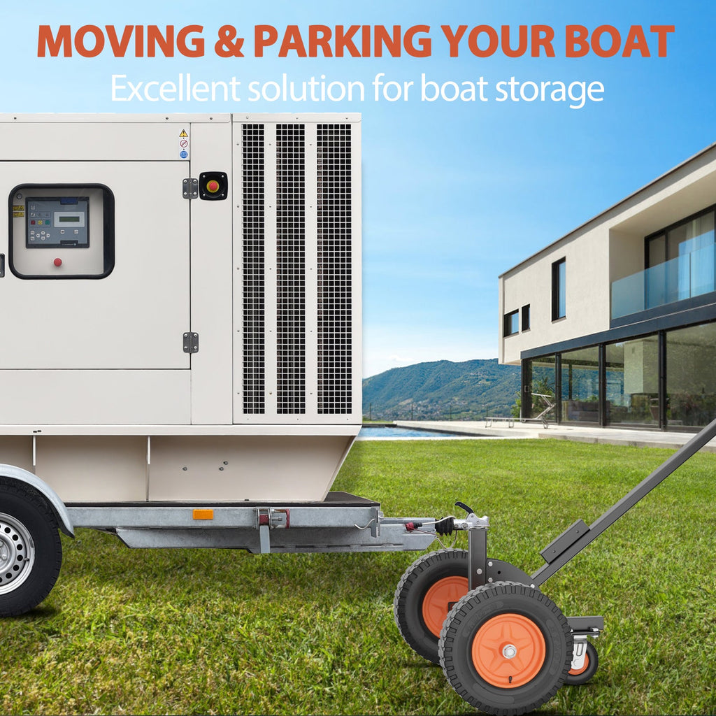 Garvee 1500 lbs Heavy Duty 2-in-1 Adjustable Height Trailer Dolly - Carbon Steel Construction - 2" Hitch Ball & 16" Pneumatic Tires - Ideal for RV, Boat, Camper, Utility Trailer Positioning & Launching - Color: Black + Orange
