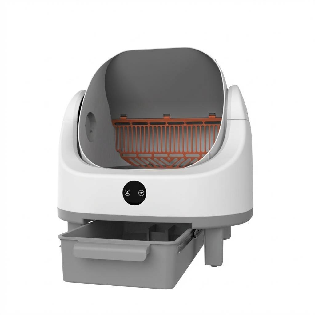 Garvee Self Cleaning Litter Box, Automatic Litter Box for Multiple Cats, Open-Top Robot with APP Control & Real-Time Monitor, Odor Control for Multiple Cats, 9L Capacity, Infrared Safety Sensor