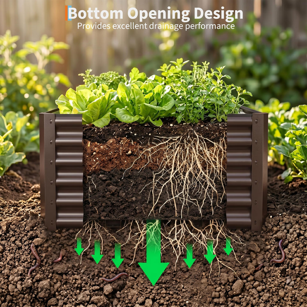 Garvee 2 Pack Tall 4 x 2 Ft Galvanized Steel Raised Garden Bed, Outdoor Above Ground Planter Box for Vegetables and Flowers, Metal Raised Bed for Gardening