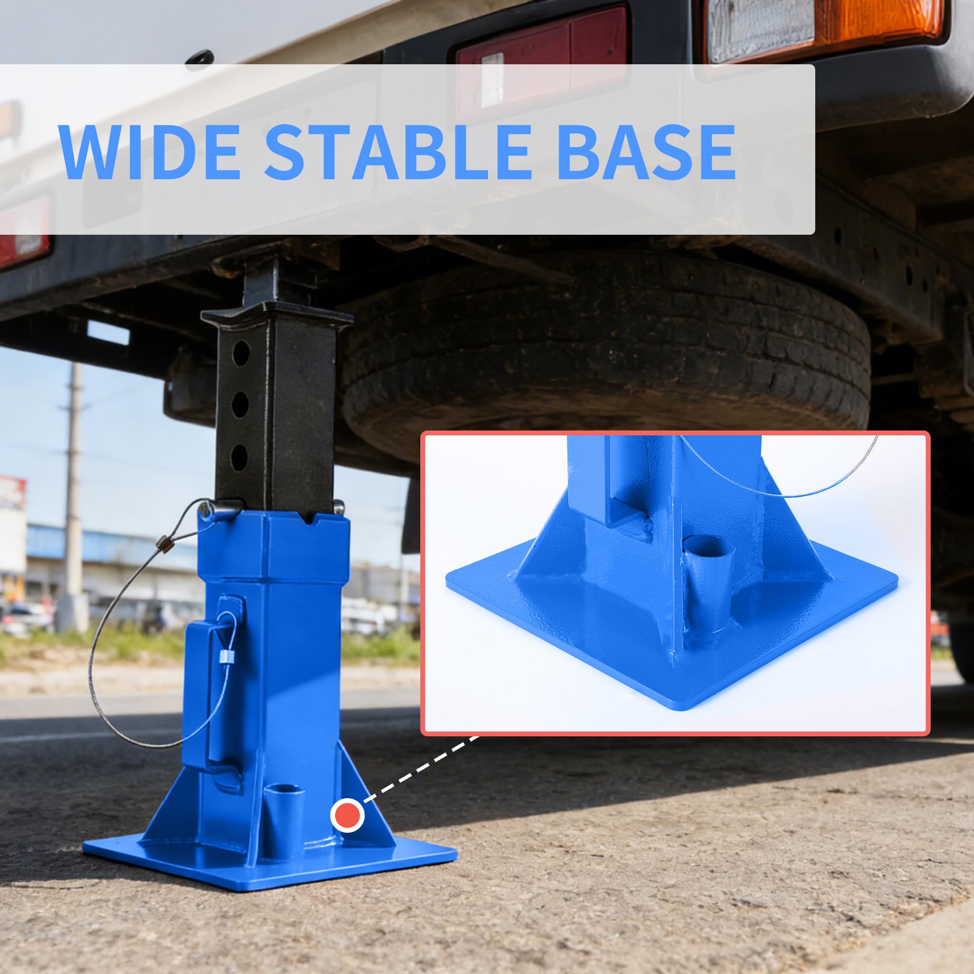 Garvee Heavy-Duty 12 Ton Jack Stands, 2 Pack Pin Type Supports with Quick-Lock for Trucks, RVs & Trailers, 11-18.5 Inch Adjustable Height, Professional Automotive Garage Equipment, Blue