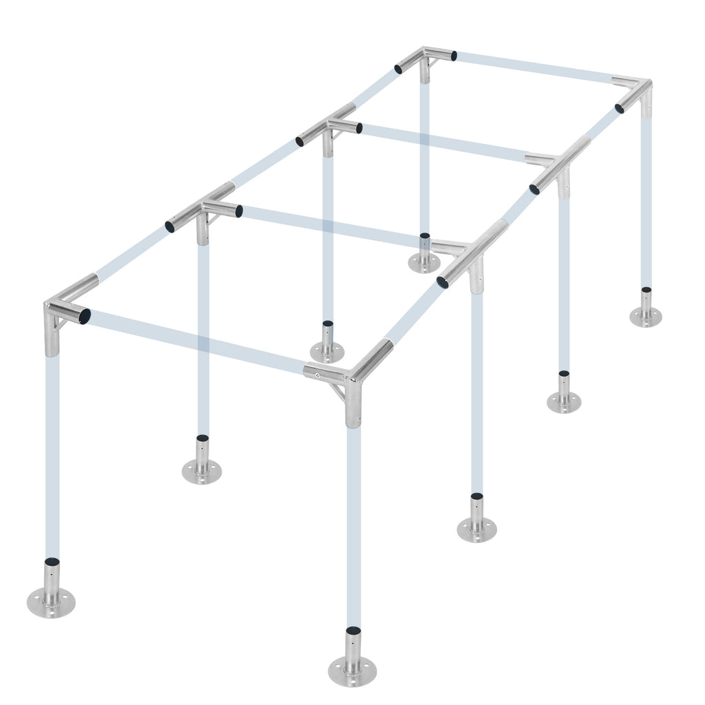 Garvee Carport Connector Kit for DIY Slant-Roof Shelters, Galvanized Steel Canopy Brackets for 8-Leg Frames, Sheds and Outdoor Projects