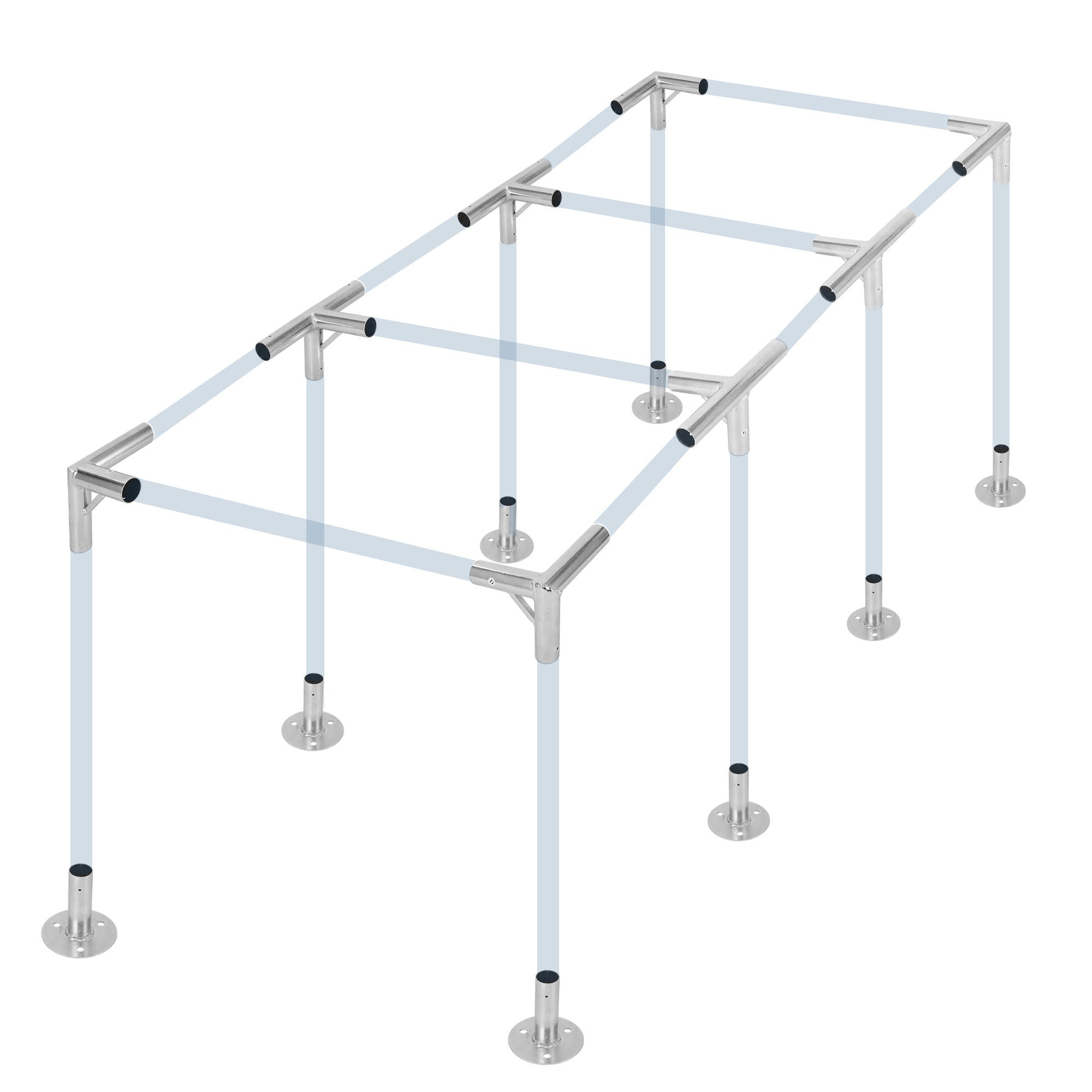 Garvee Carport Connector Kit for DIY Slant-Roof Shelters, Galvanized Steel Canopy Brackets for 8-Leg Frames, Sheds and Outdoor Projects