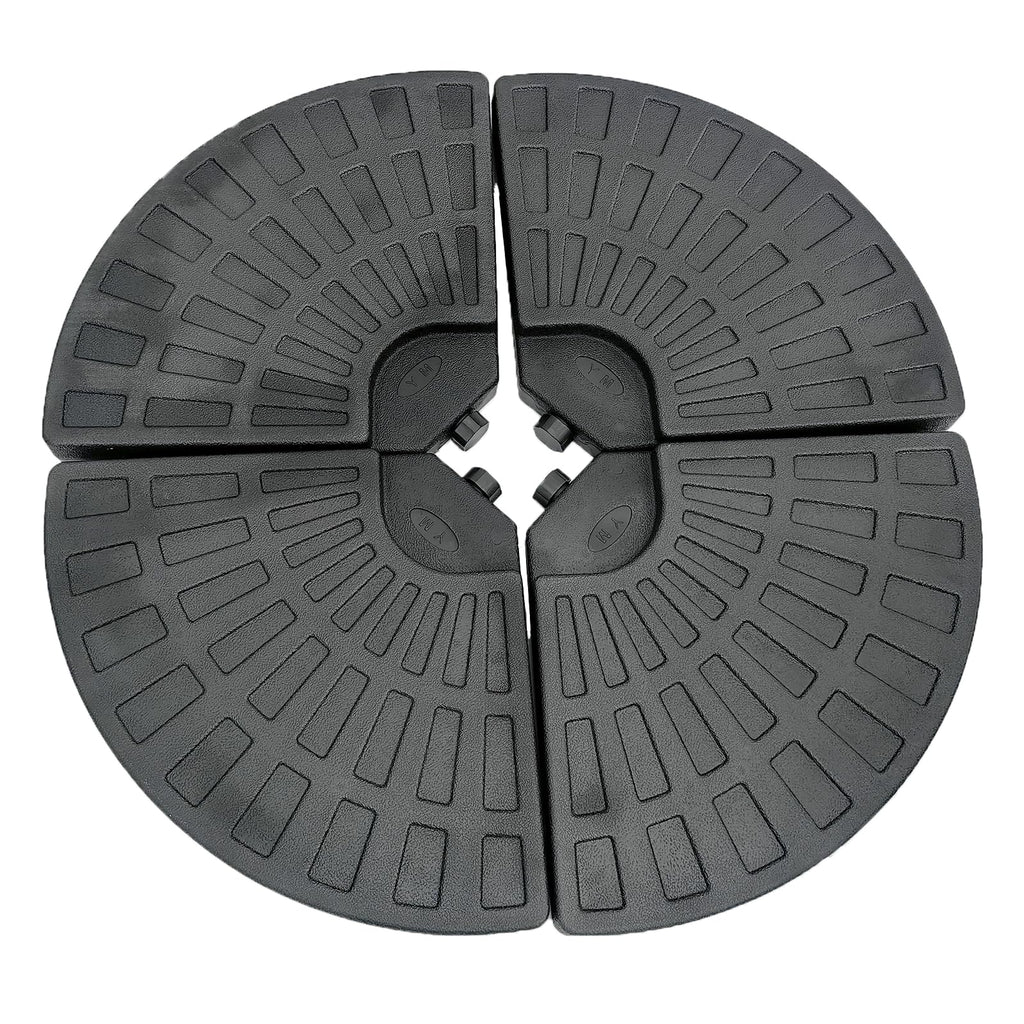 Garvee 4-Piece Fillable Patio Umbrella Base, 13L Each, 116.8 lb Water or 147.7 lb Sand Weighted HDPE Stand for Cantilever Umbrellas, Black
