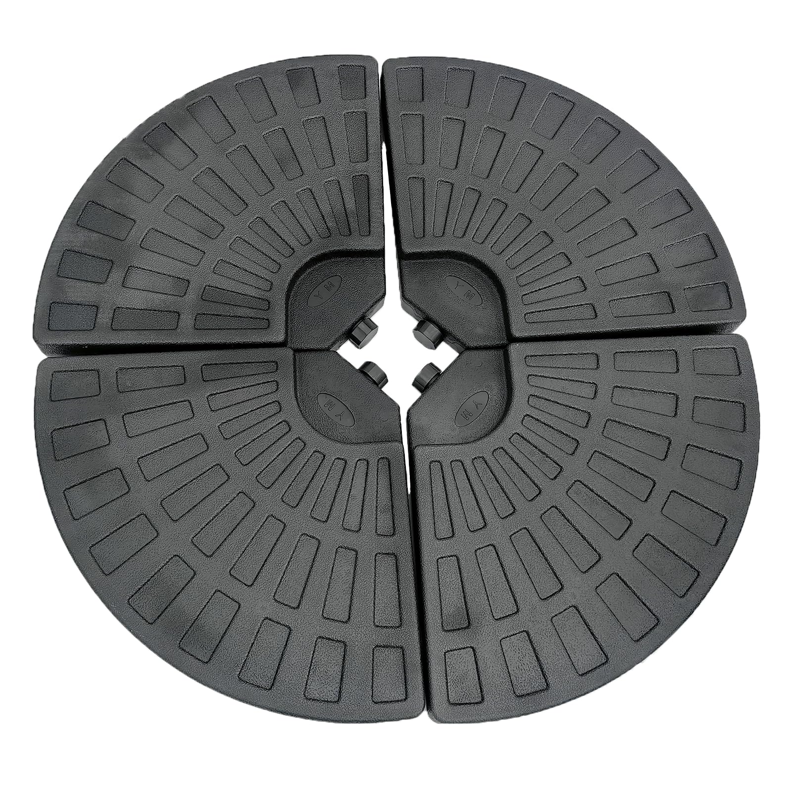Garvee 4-Piece Fillable Patio Umbrella Base, 13L Each, 116.8 lb Water or 147.7 lb Sand Weighted HDPE Stand for Cantilever Umbrellas, Black