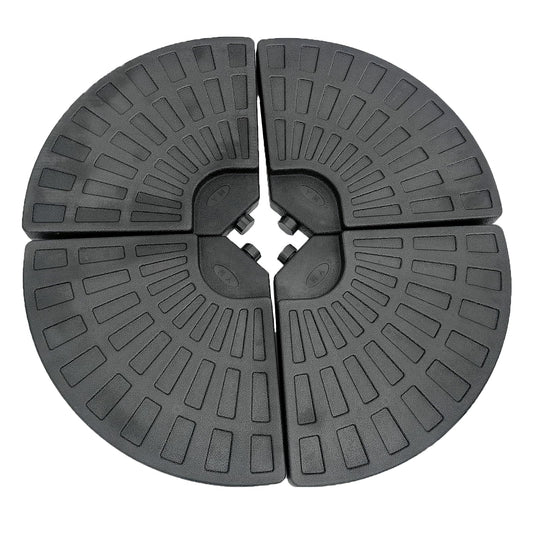 Garvee 4-Piece Fillable Patio Umbrella Base, 13L Each, 116.8 lb Water or 147.7 lb Sand Weighted HDPE Stand for Cantilever Umbrellas, Black