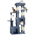 Garvee 61" Multi-Level Cat Tree for Indoor Cats, Heavy-Duty Tower for Large Adult & Maine Coon Cats with Oversized Perch, Dual Condos, Natural Sisal Scratching Posts & Play Toys – Light Blue