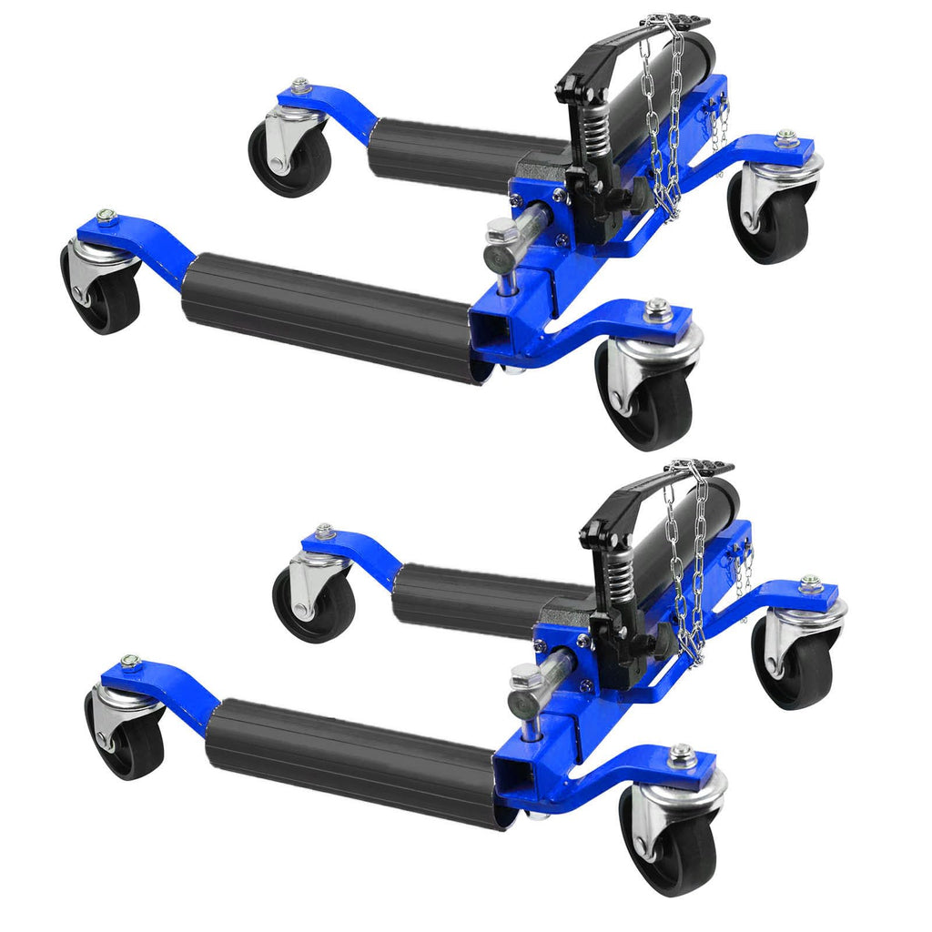Garvee 2Pcs Car Wheel Dolly, 1500 LBS Capacity Trailer Dolly With Hydraulic Tire Jack for Vehicle Positioning for Truck Rv Trailer, Blue