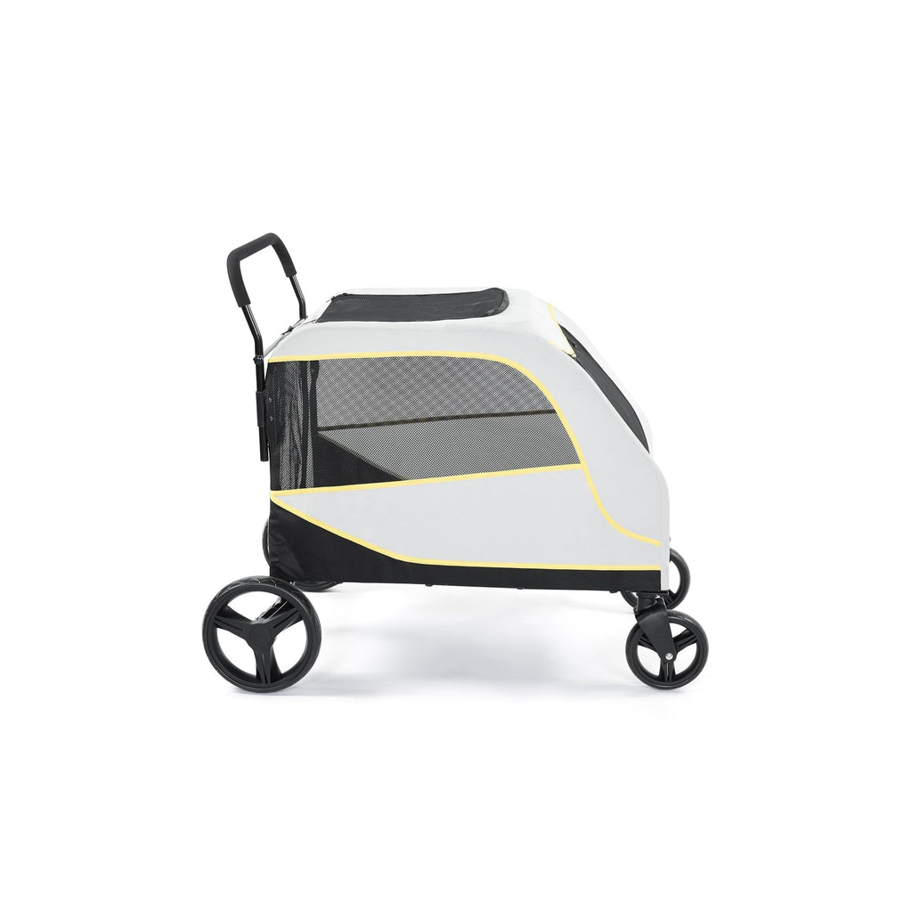 Garvee Large Dog Stroller for Large Dogs, 176 Lbs Capacity Pet Stroller with All-Terrain Wheels, Foldable Dual Entry Pet Wagon, Breathable Mesh, Full Canopy, Easy-Fold, Storage Basket, Weather Cover