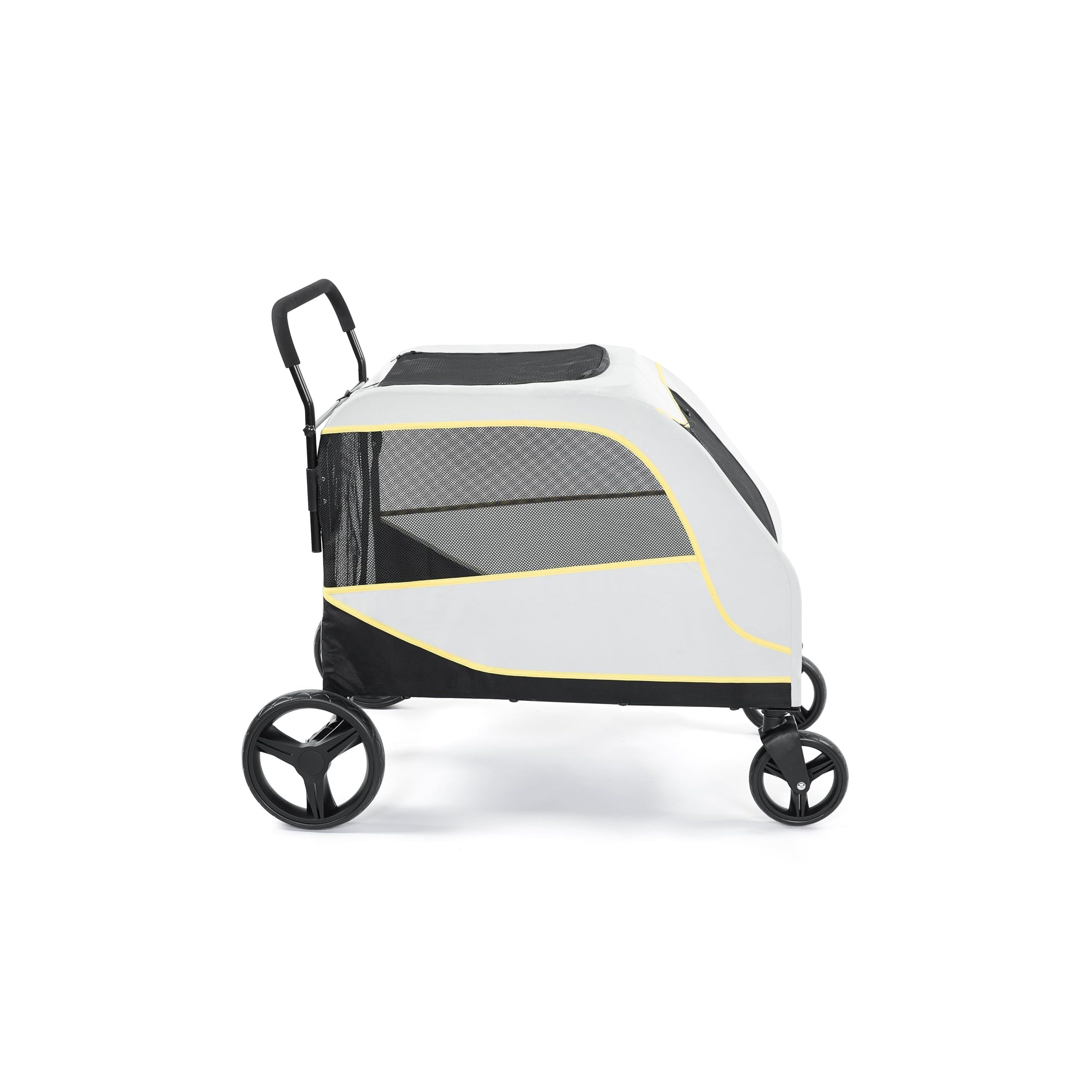 Garvee Large Dog Stroller for Large Dogs, 176 Lbs Capacity Pet Stroller with All-Terrain Wheels, Foldable Dual Entry Pet Wagon, Breathable Mesh, Full Canopy, Easy-Fold, Storage Basket, Weather Cover