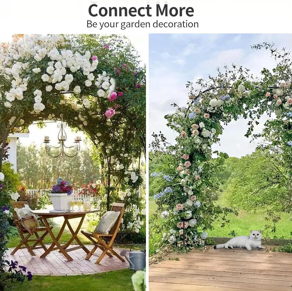 Garvee Metal Garden Arch Arbor Trellis – Heavy Duty Steel Garden Arbor for Climbing Plants, Wedding Ceremony, Party & Outdoor Decoration – Weather-Resistant Black Garden Archway for Lawn, Patio, and Pathway