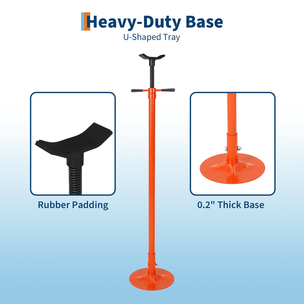 Garvee Adjustable Under Hoist Support Stand – 3/4 Ton (1653 lbs) Capacity – Heavy Duty Screw Jack – 52-76 Inch Height Range – For Vehicle Lifting & Maintenance – Round Bottom (1340-1930mm), Orange
