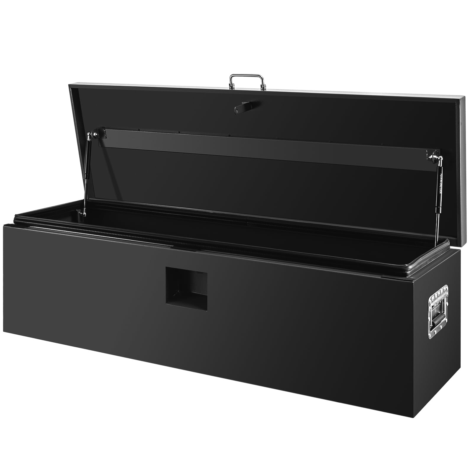 Garvee 48"X16"X14" Heavy Duty Steel Truck Bed Tool Box – Weatherproof, Lockable Dual Lid Chest with Gas Struts, Powder-Coated Black, Front & Side Handles – Fits Pickup, RV, Trailer, Black