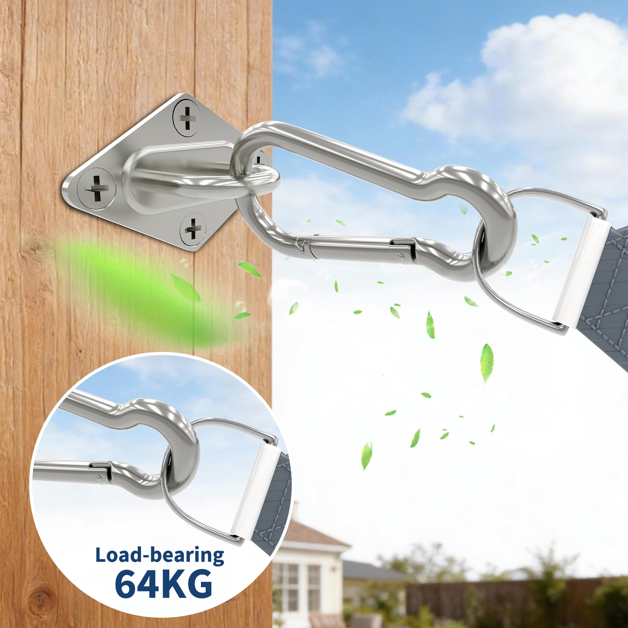 Garvee Sun Shade Sail Hardware Kit 6 Inch for Rectangle Shade Sail Install, Stainless Steel Shade Sail Fixing Accessories for Outdoor Patio Canopy Garden, Heavy Duty Awning Attachment Set (40 Pcs)