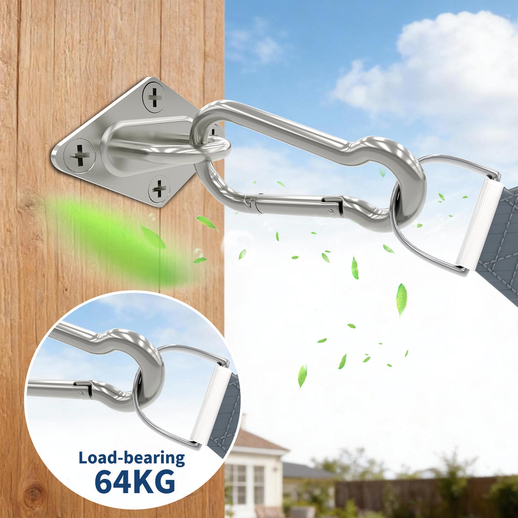 Garvee Sun Shade Sail Hardware Kit 6 Inch for Triangle Shade Sail Install, Stainless Steel Shade Sail Fixing Accessories for Outdoor Patio Canopy Garden, Heavy Duty Awning Attachment Set (40 Pcs)