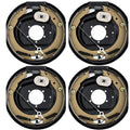 Garvee 12" x 2" Electric Trailer Brake Assembly, Self-Adjusting Electric Brakes Kit for 7000 Lbs Axle, 5-Hole Mounting Brake Backing Plates, Left & Right Side Braking System Replacement Parts, 2 Pair