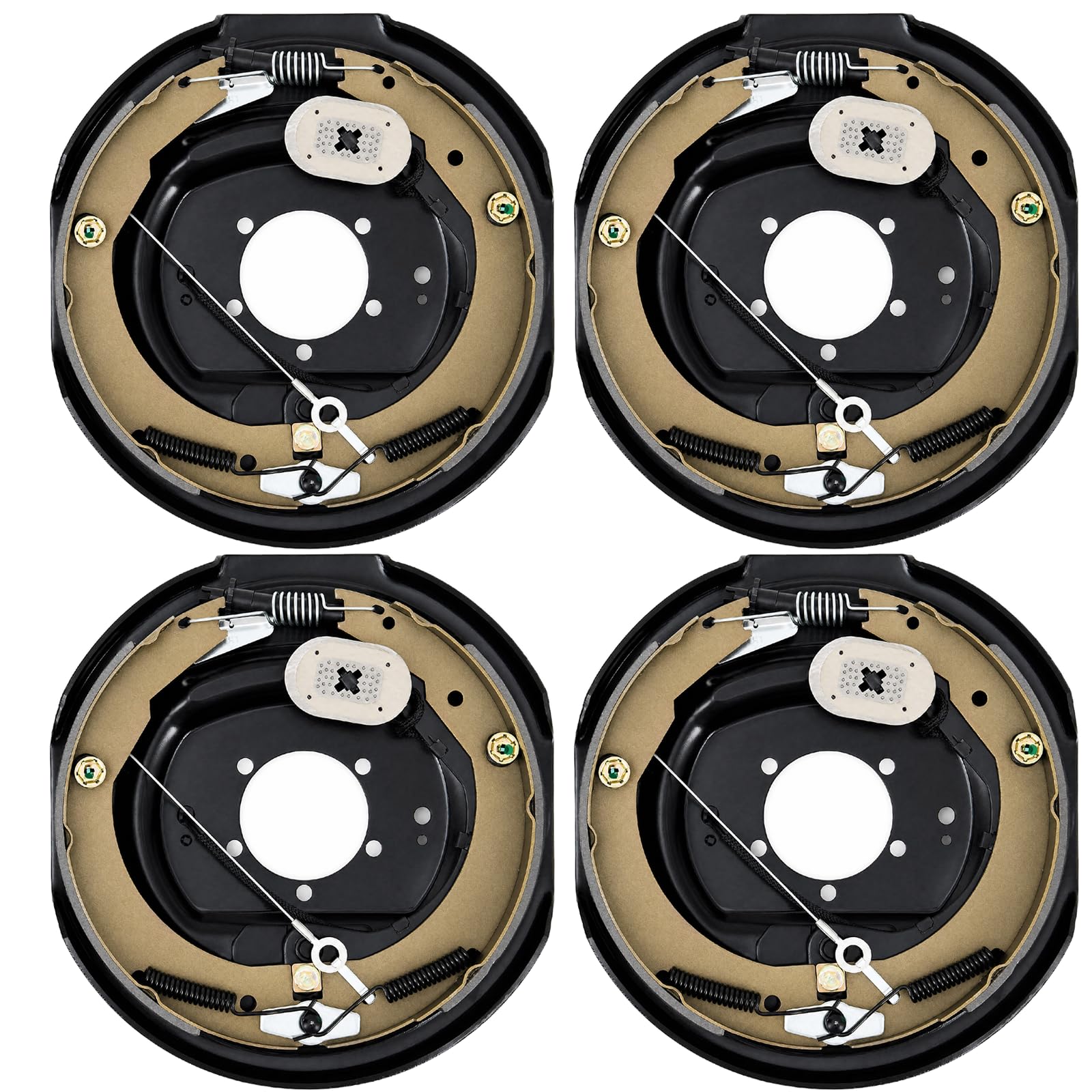Garvee 12" x 2" Electric Trailer Brake Assembly, Self-Adjusting Electric Brakes Kit for 7000 Lbs Axle, 5-Hole Mounting Brake Backing Plates, Left & Right Side Braking System Replacement Parts, 2 Pair