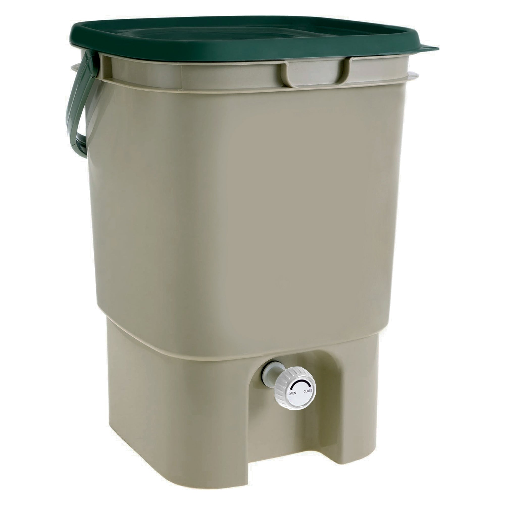 Garvee Bokashi Compost Bin with Lid & Spigot, PP Kitchen Fermentation Bucket with Strainer for Indoor Outdoor Food Waste, 11.8" × 11.8" × 15.9"