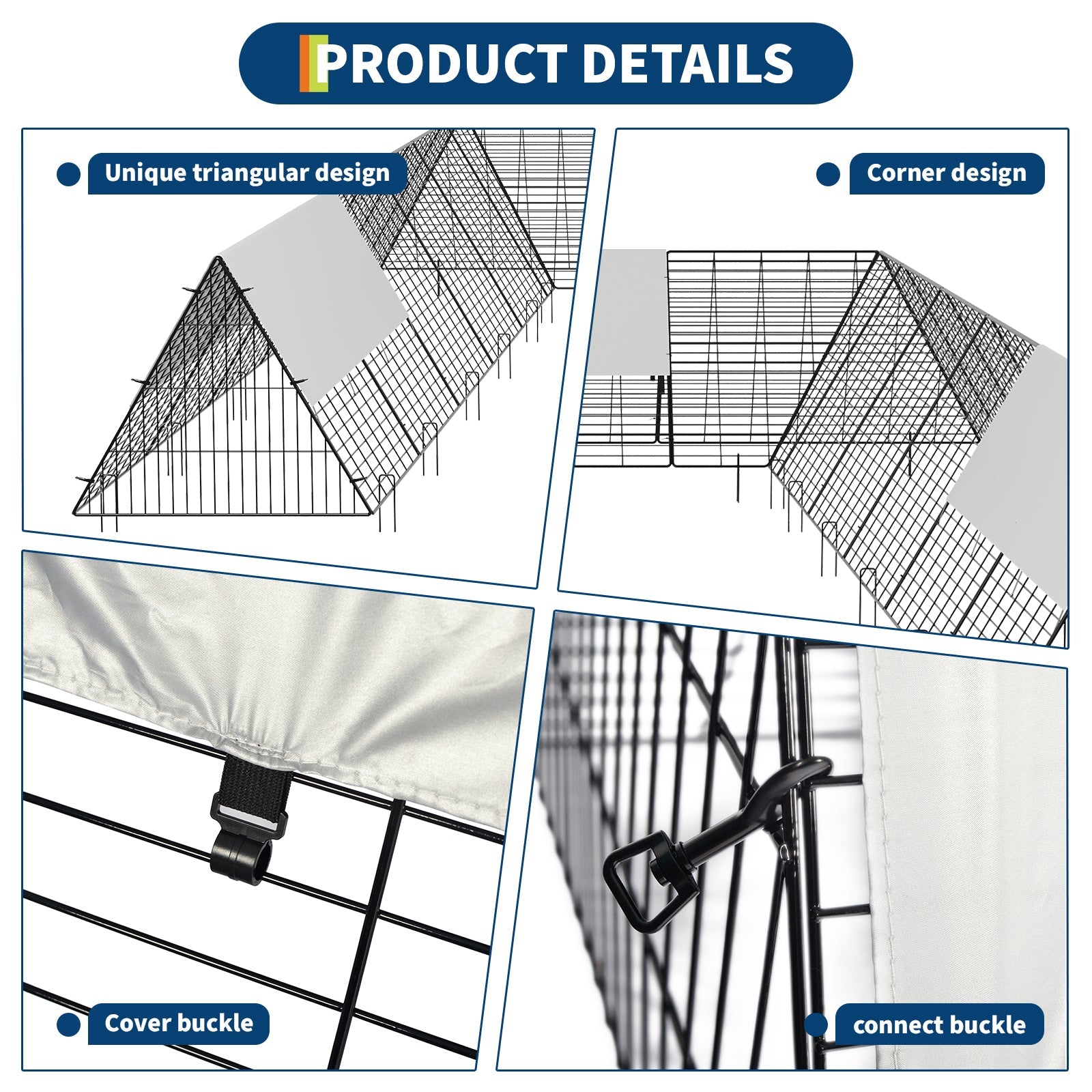 Garvee Metal Chicken Tunnel Run with Corner Frames - Large 236" x 157" Modular Outdoor Poultry Enclosure with 3 Weather-Resistant Covers & Ground Staples for Hens, Ducks & Rabbits (Black)