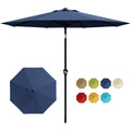 Garvee Navy Blue 10FT Patio Umbrella for Outdoor Table – Waterproof Market Umbrella with Smooth Crank Lift, Push Button Tilt, 8 Sturdy Ribs, UV Protection – For Pool, Deck, Garden, Yard