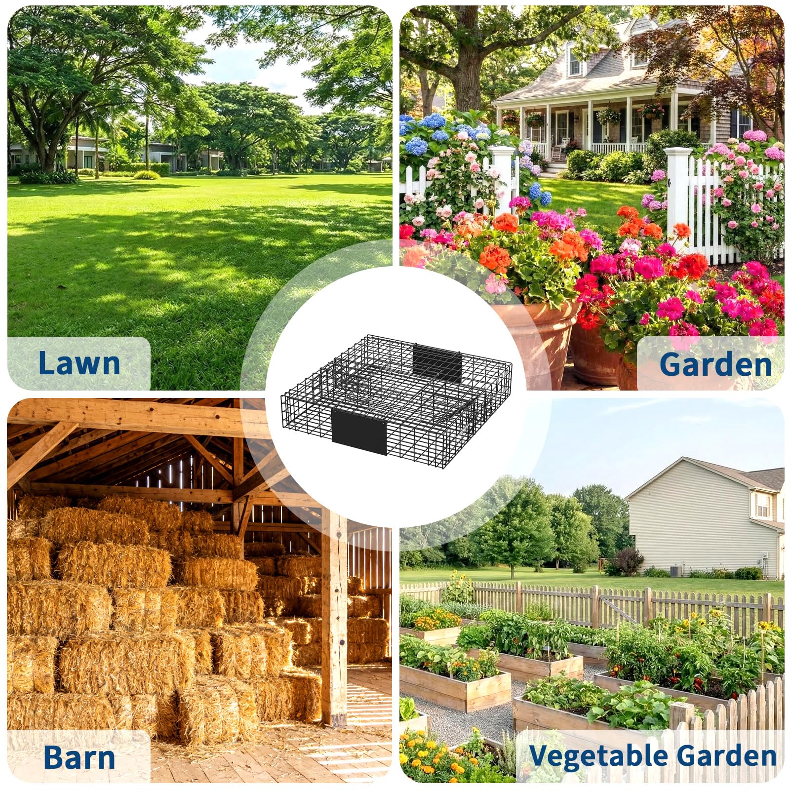 Garvee Humane 2-Door Live Animal Trap Cage – Sturdy Steel, Easy Catch & Release – For Squirrels, Chipmunks, Rabbits & Small Pests – Indoor/Outdoor Use – Carry Handle – Square: 24x24x5 in / 61x61x13 cm