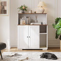 Garvee Dog-Proof Large Cat Litter Box Enclosure with Scratch Pad, Large Automatic Litter Box Furniture for Placing Self-Cleaning Litter Box,Litter Cabinet with Outlet ,Space for Cat Stuffs