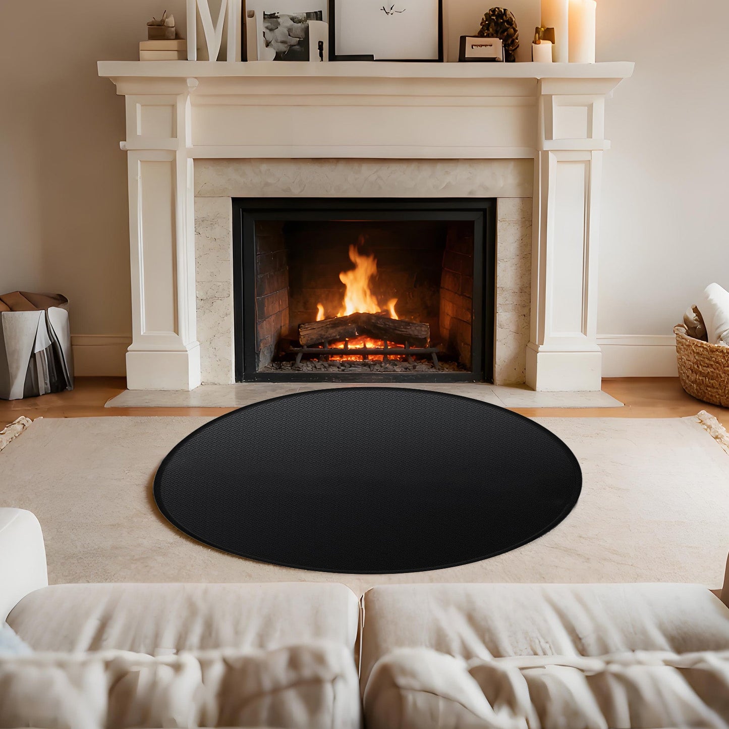Garvee Double-Sided Fireproof & Waterproof Grill Mat – Heavy-Duty Fire Pit Deck Protector – Oil-Proof, Fire-Resistant, Reusable Pad for Patio, Outdoor & Indoor BBQ Fireplace – Black, 36-Inch