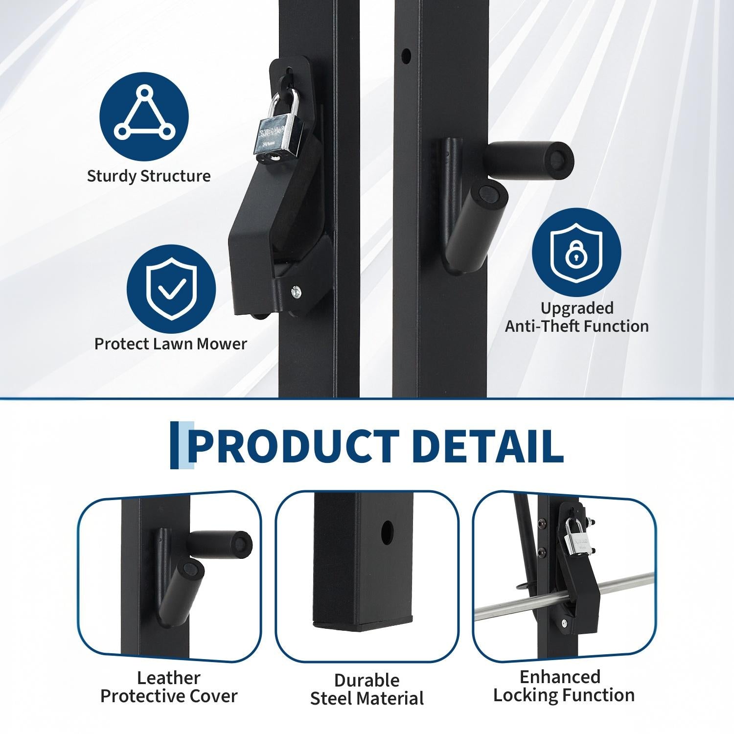 Garvee Heavy Duty 3-Place Weed Eater Rack for Trailers – Global Steel Trimmer Holder with 3 Locks & Foam Pads – Secure Storage for Landscaping Equipment – Fits Open and Enclosed Utility Trailers – Can Hold 3
