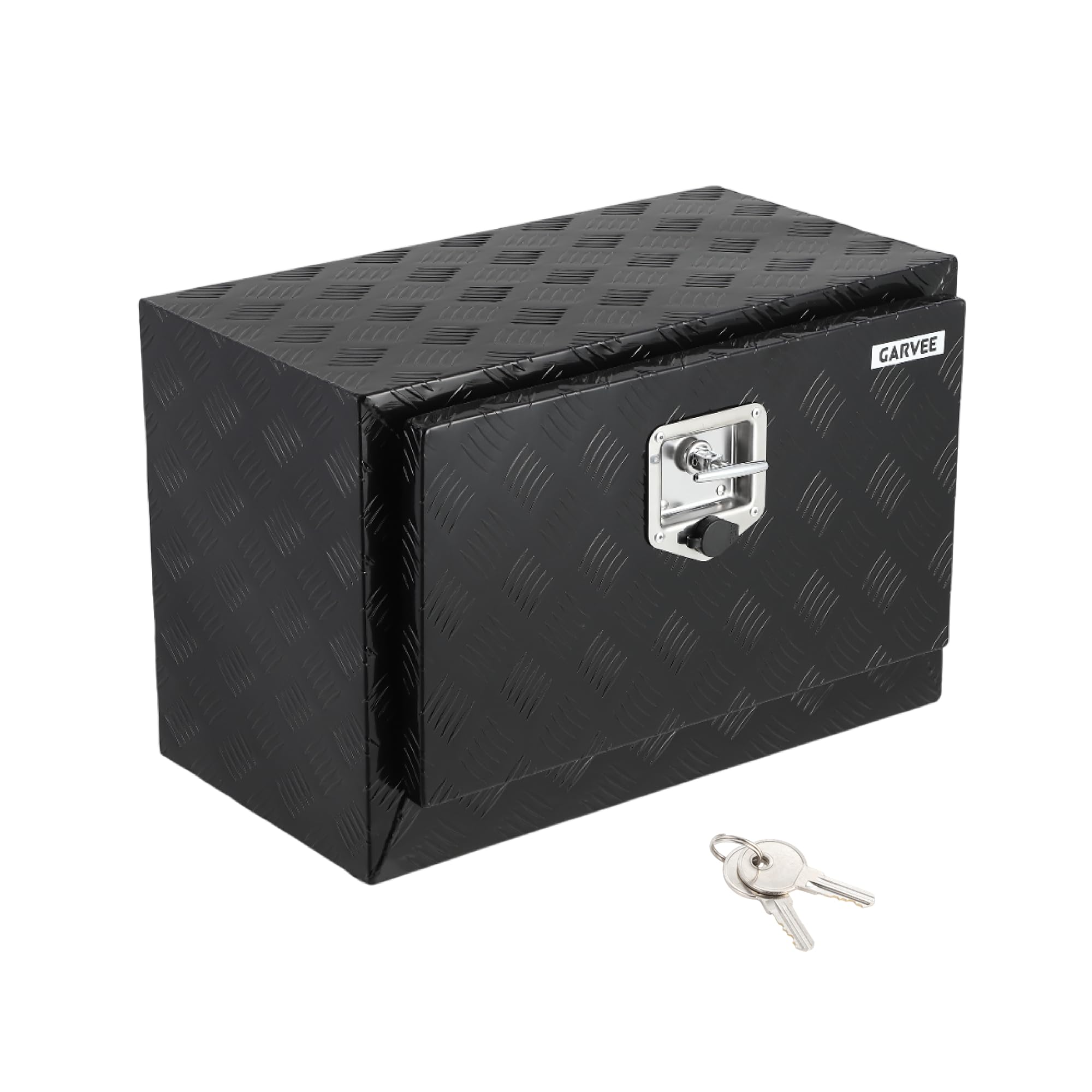 Garvee 24"x14"x16" Underbody Truck Tool Box - Heavy-Duty Aluminum Diamond Plate, Lockable Waterproof Design with T-Handle Latch and Keys for Pickup, Van, and Trailer, Black