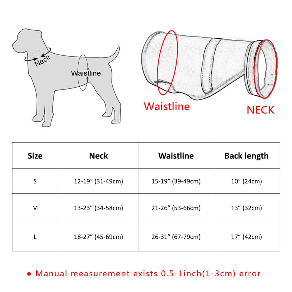 Garvee Reflective Dog Vest Safety Fluorescent Dog Clothes Waterproof Luminous Clothing Protect Dogs from Cars & Hunting Accidents S