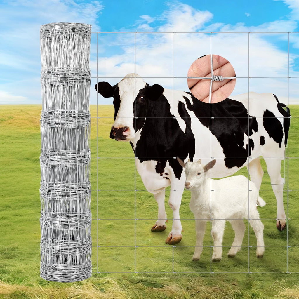 Garvee Farm Fence, 4 x 328ft Cattle Fencing, Livestock Wire Farm Fence Rolls for Hourse, Hog, Goat, & Deer, Cattle Panel