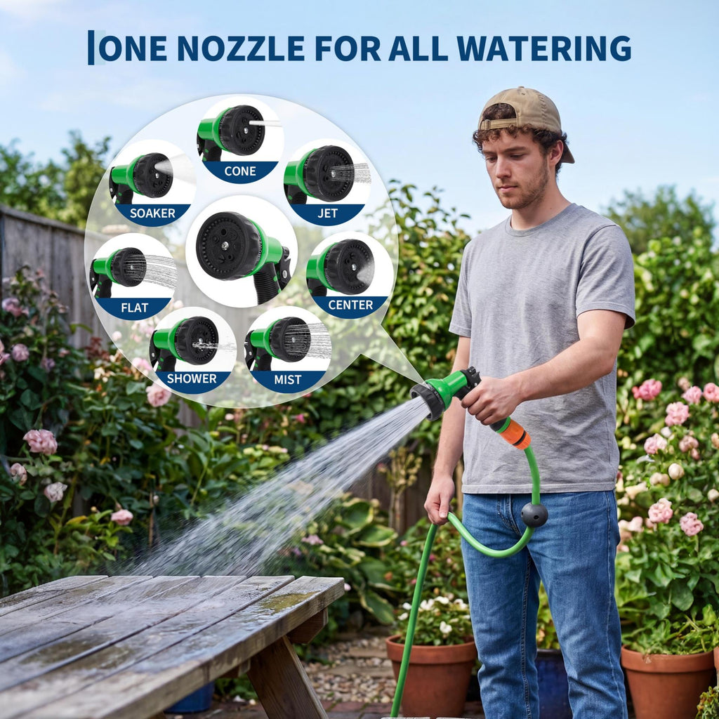 Garvee 1/2" x 65 FT Retractable Garden Hose Reel, Wall-Mounted Auto Rewind Water Hose Reel with Any-Length Lock & 180° Swivel Bracket