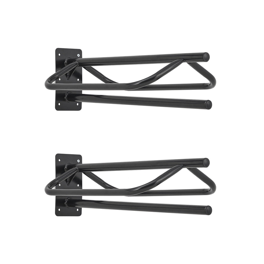 Garvee 2-Pack Heavy Duty Wall Mounted Saddle Rack – Heavy Duty Carbon Steel Tack Organizer Stand with Blanket Bar for English & Western Saddles, Pads, and Blankets (Black)