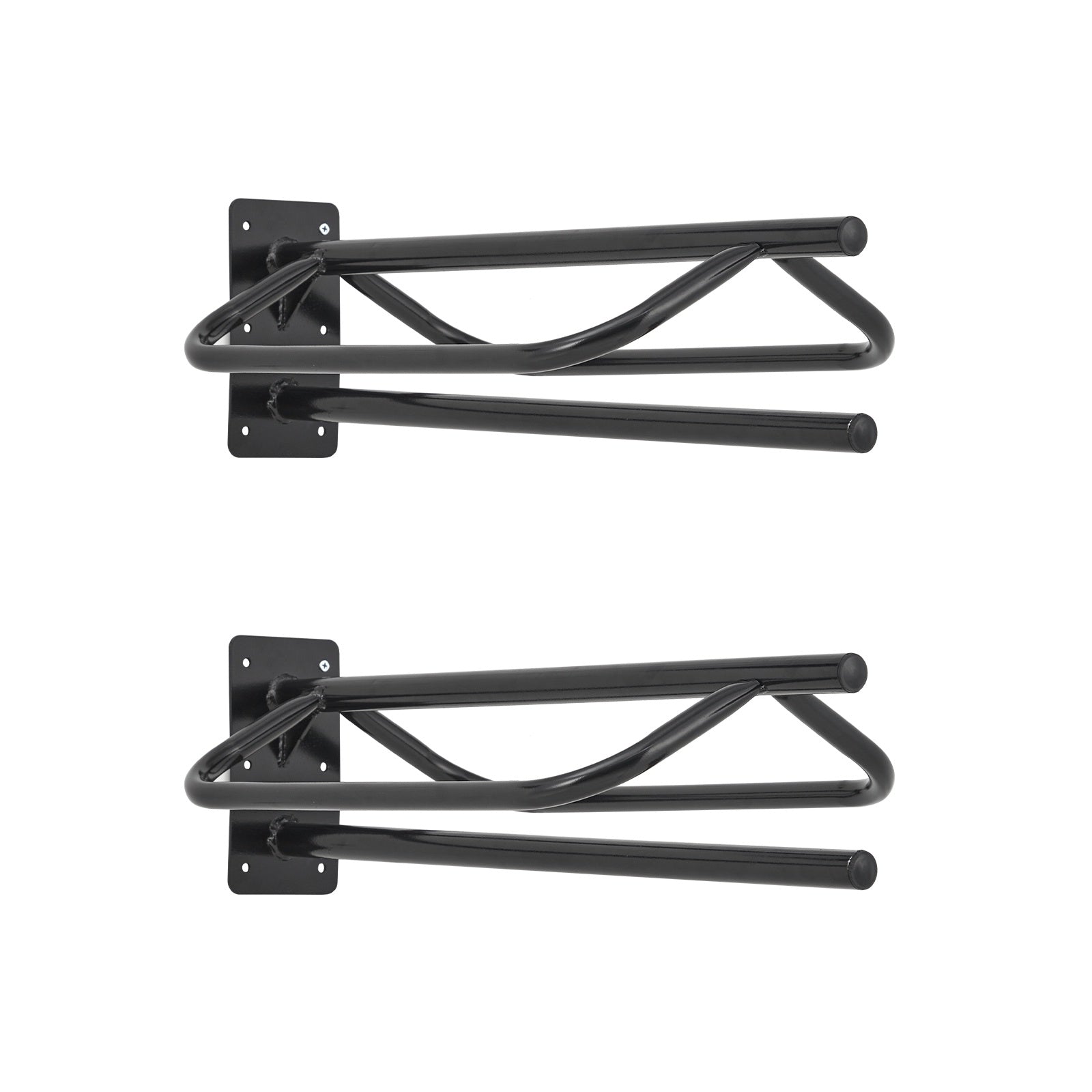 Garvee 2-Pack Heavy Duty Wall Mounted Saddle Rack – Heavy Duty Carbon Steel Tack Organizer Stand with Blanket Bar for English & Western Saddles, Pads, and Blankets (Black)