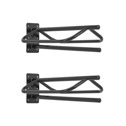 Garvee 2-Pack Heavy Duty Wall Mounted Saddle Rack – Heavy Duty Carbon Steel Tack Organizer Stand with Blanket Bar for English & Western Saddles, Pads, and Blankets (Black)