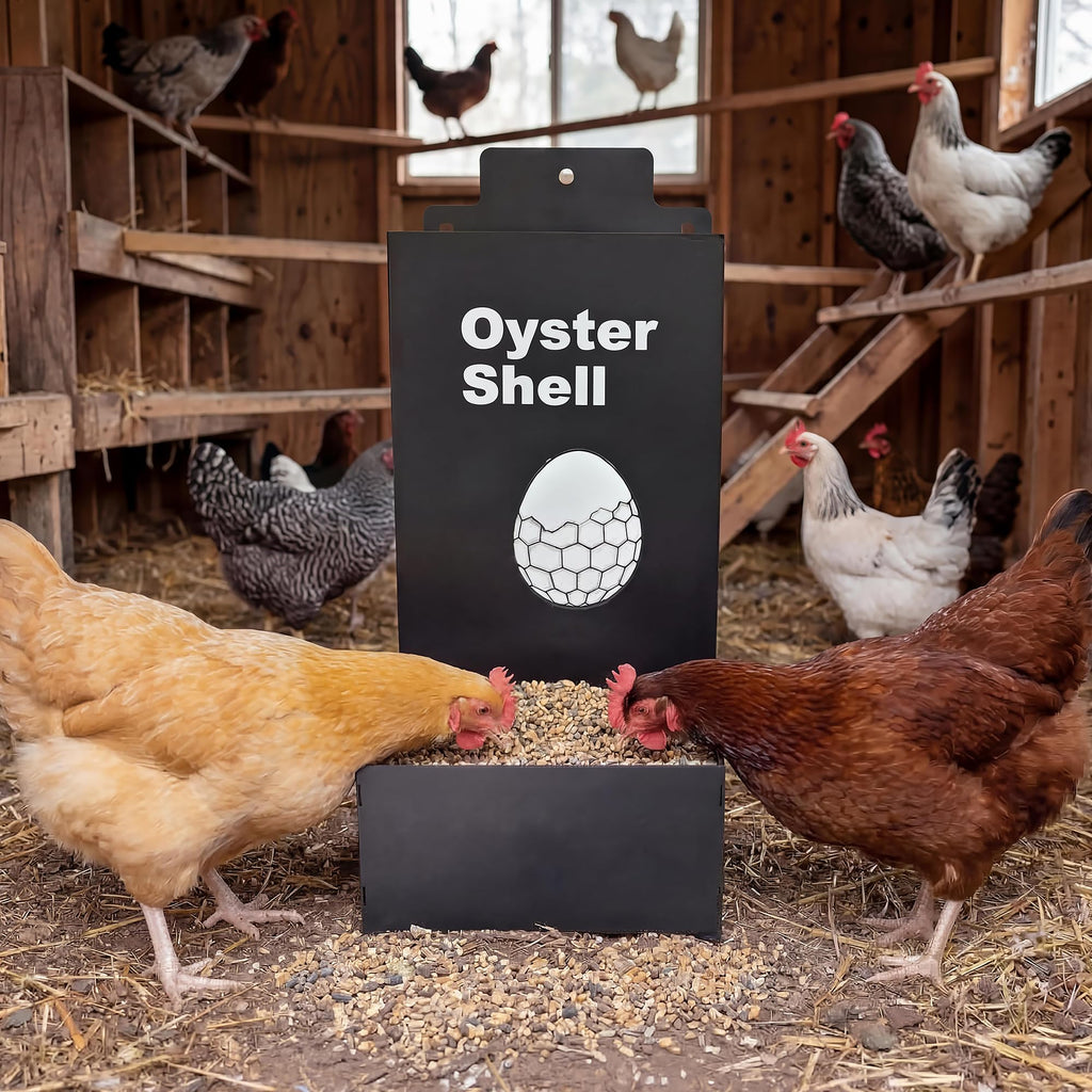 Garvee 9.8" Metal Poultry Supplement Feeders, 2PCS Anti-Waste Chicken Grit Feeder for Coop Fence