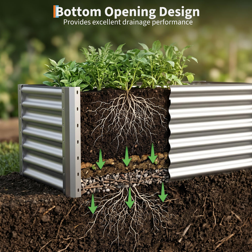 Garvee 2 Pack Tall 4 x 2 Ft Galvanized Steel Raised Garden Bed, Outdoor Above Ground Planter Box for Vegetables and Flowers, Metal Raised Bed for Gardening
