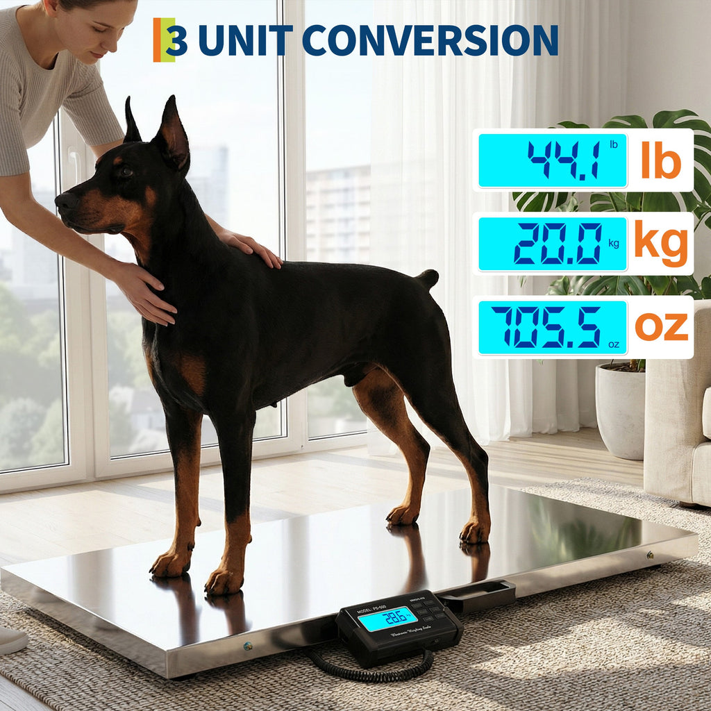 Garvee 1100 lb Pet & Livestock Scale, 40.5" × 20.9" Stainless Steel Platform for Farm and Ranch